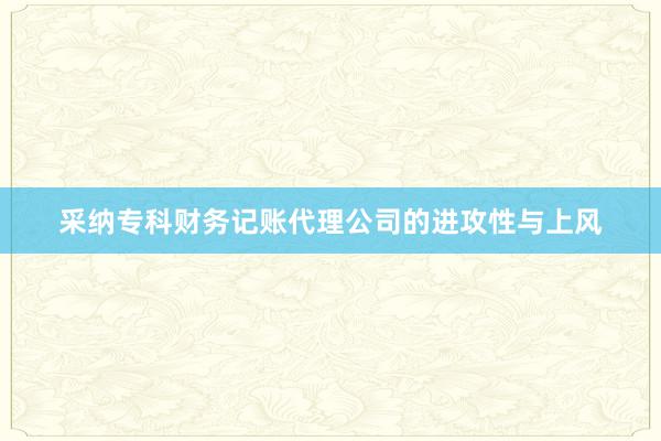 采纳专科财务记账代理公司的进攻性与上风